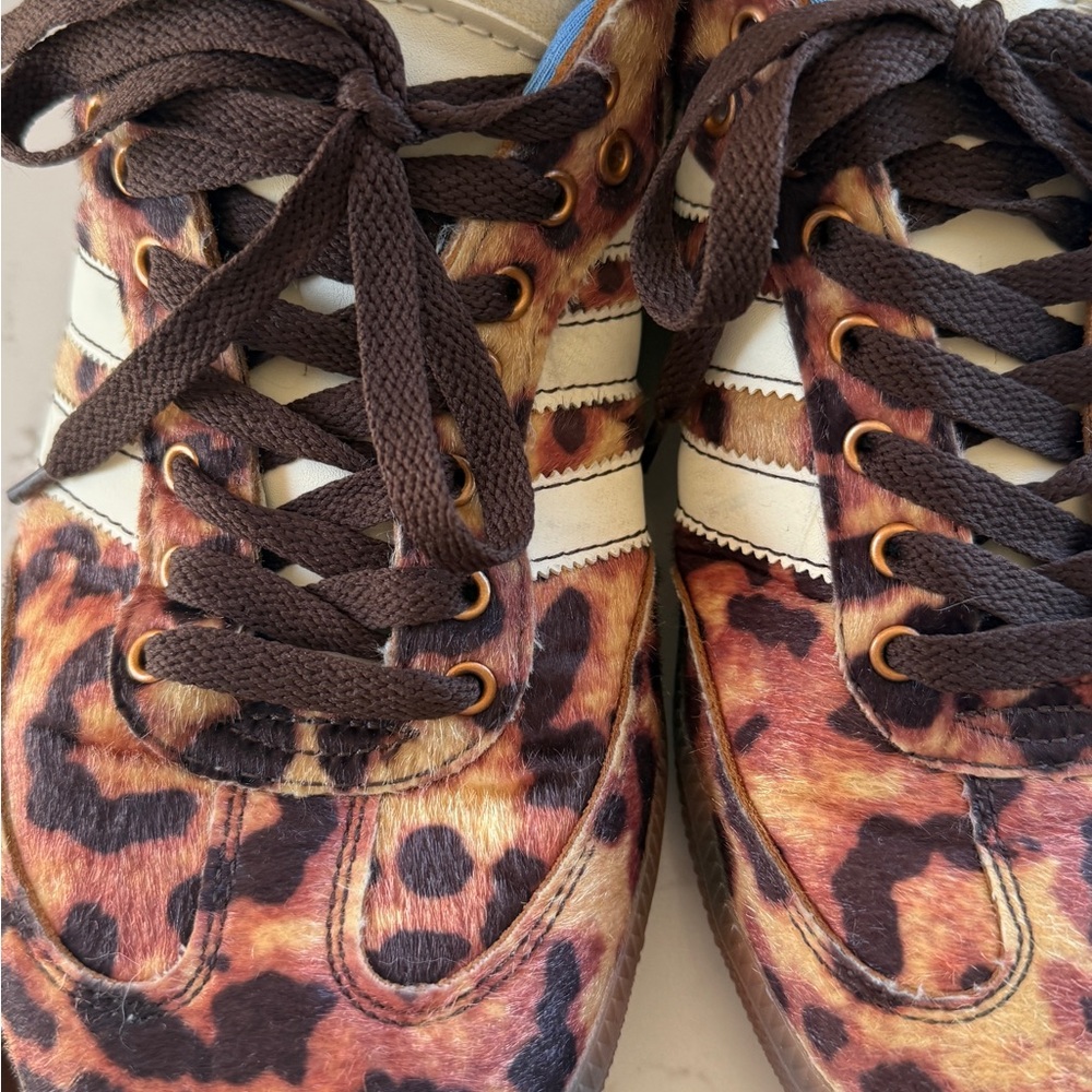 adidas wales Bonner Leopard-Print Sneakers in Brown and Blue - Picture 11 of 14